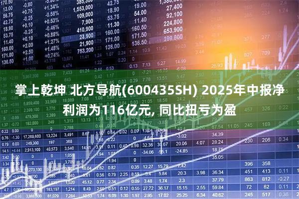 掌上乾坤 北方导航(600435SH) 2025年中报净利润为116亿元, 同比扭亏为盈